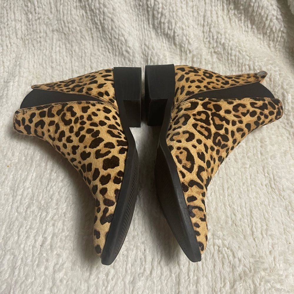 Steve Madden leather calf hair Leopard Print slip on Ankle Boots SZ6M - Picture 7 of 10